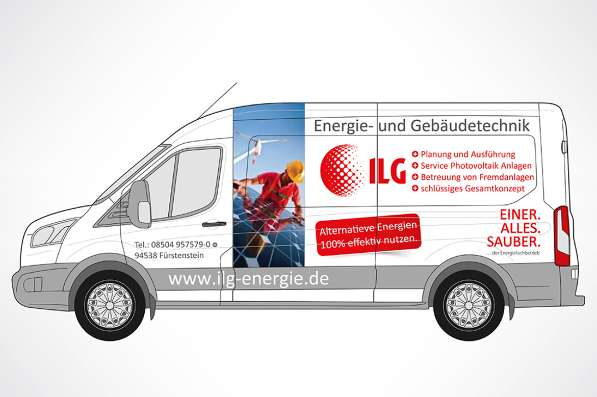 Fahrzeugwerbung für ILG Energie GmbH